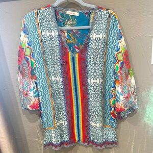 Johnny Was Multicolor Bohemian Top
